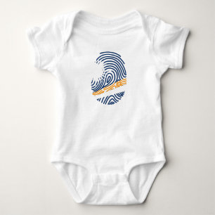Marshall Islands Flag Fingerprint Baby Bodysuit
