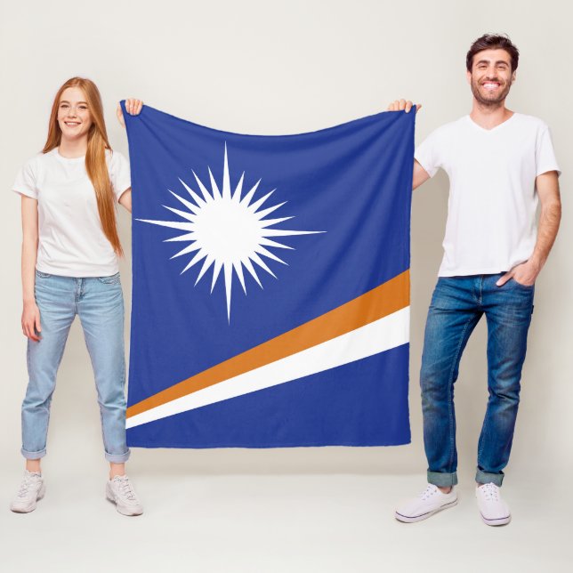 Marshall Islands flag Fleece Blanket (In Situ)
