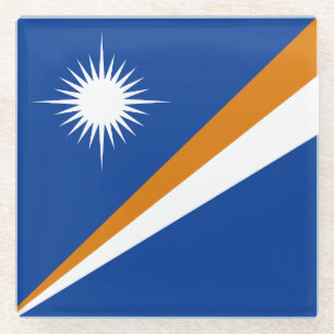 Marshall Islands Flag Glass Coaster