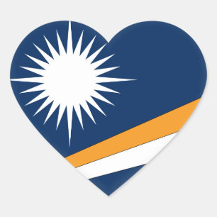 Marshall Islands Flag Heart Sticker