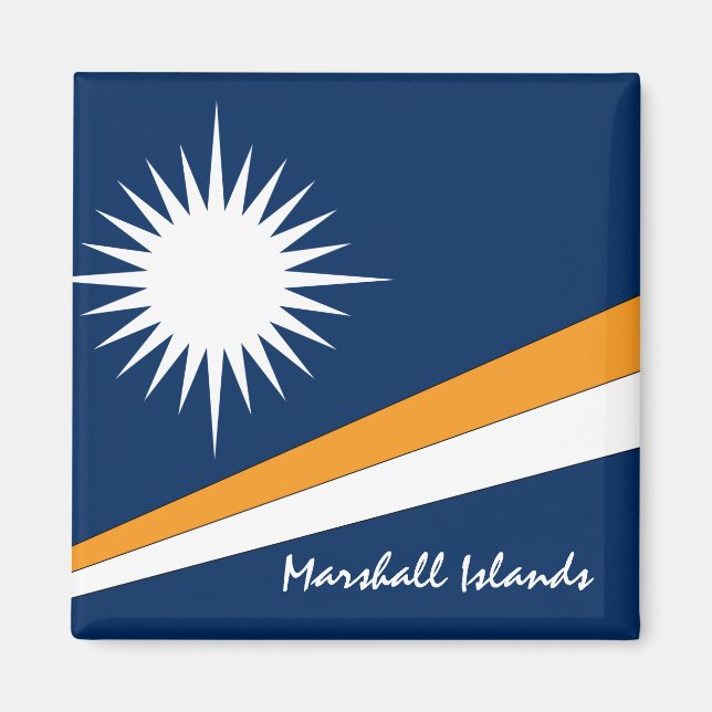 Marshall Islands flag & Oceania holiday/sport fans Magnet (Front)