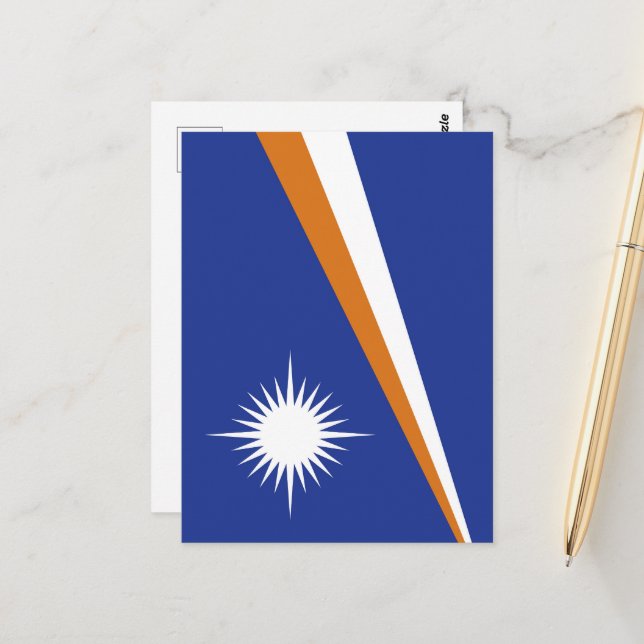Marshall Islands flag Postcard (Front/Back In Situ)