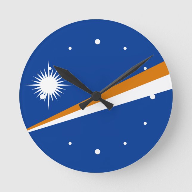 Marshall Islands Flag Round Clock (Front)