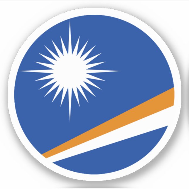 Marshall Islands Flag Round Sticker (Front)