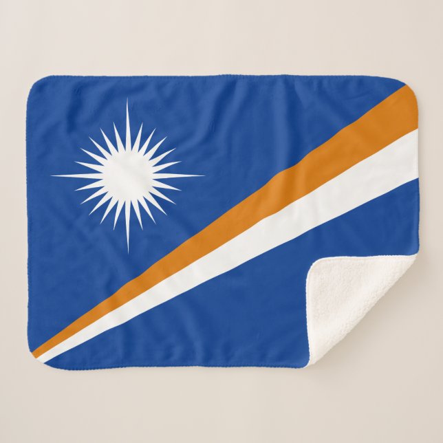 Marshall Islands Flag Sherpa Blanket (Front (Horizontal))