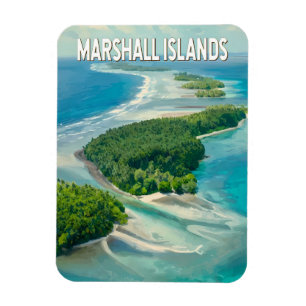 Marshall Islands Illustration Travel Art Vintage Magnet