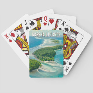 Marshall Islands Illustration Travel Art Vintage Playing Cards