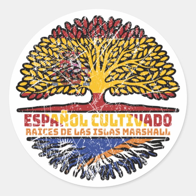 Marshall Islands Marshall Islander Spanish Spain Classic Round Sticker (Front)