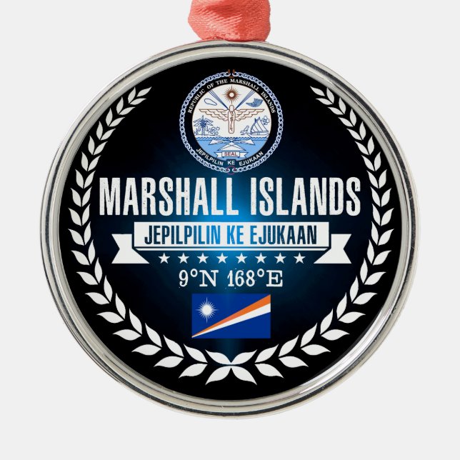 Marshall Islands Metal Tree Decoration (Front)