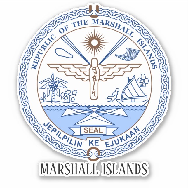 Marshall Islands National Seal Patriotic (Front)