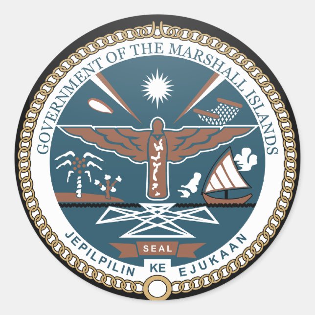 Marshall Islands quality Flag Circle Classic Round Sticker (Front)