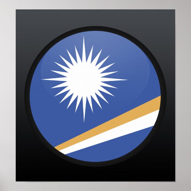 Marshall Islands quality Flag Circle Poster (Front)