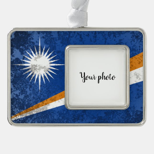 Marshall Islands Silver Plated Framed Ornament (Front)