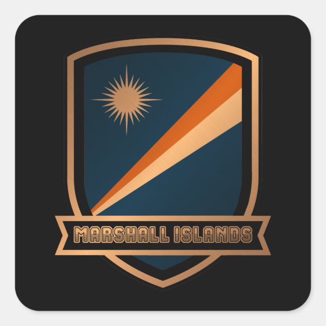 Marshall Islands Square Sticker (Front)