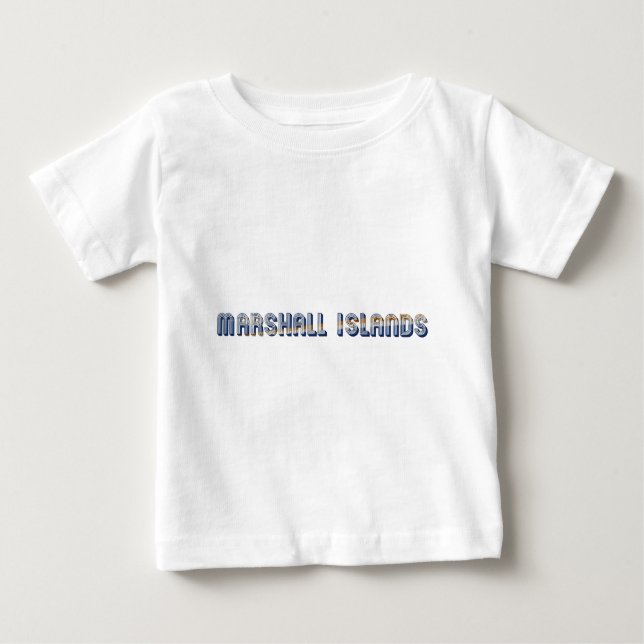 Marshall Islands Typography Flag Colours Baby T-Shirt (Front)
