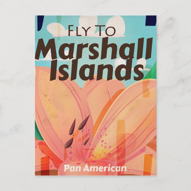 Marshall Islands vintage travel poster Postcard (Front)