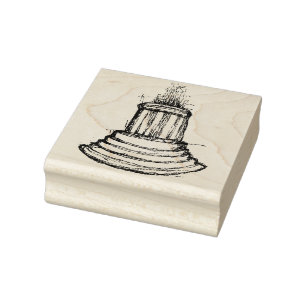 Marshall Michigan Fountain Rubber Stamp