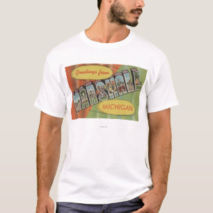 Marshall, Michigan - Large Letter Scenes T-Shirt