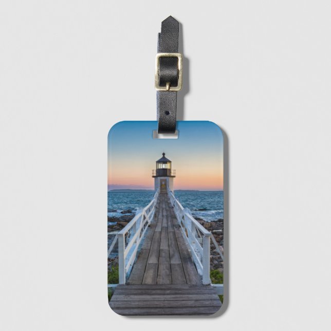 Marshall Point Lighthouse at Sunset Luggage Tag (Front Vertical)