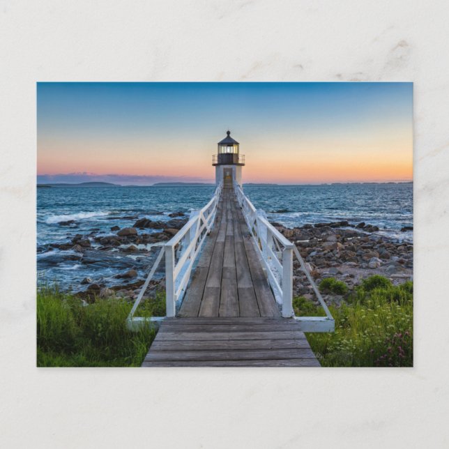 Marshall Point Lighthouse at Sunset Postcard (Front)