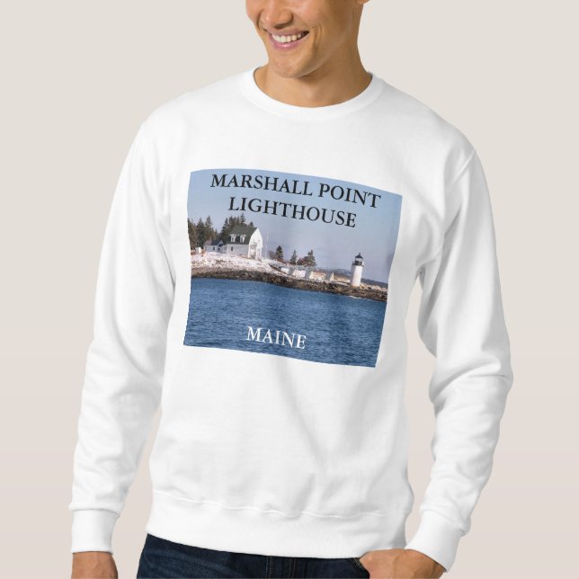 Marshall Point Lighthouse, Port Clyde Maine Sweatshirt (Front)