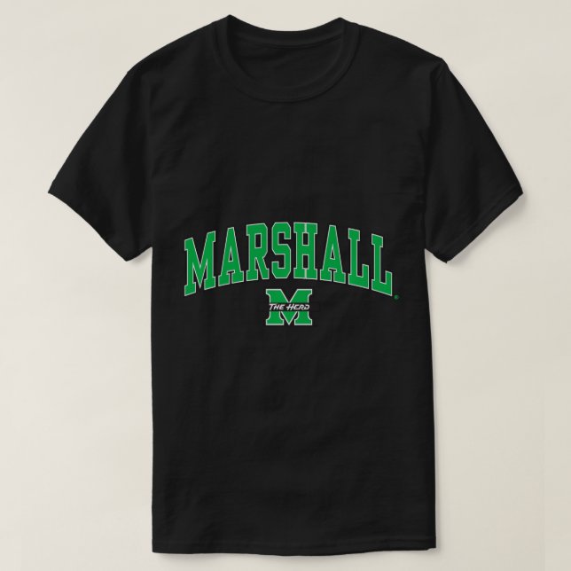 Marshall Thundering Herd Arch Over Heather Grey Sw T-Shirt (Design Front)