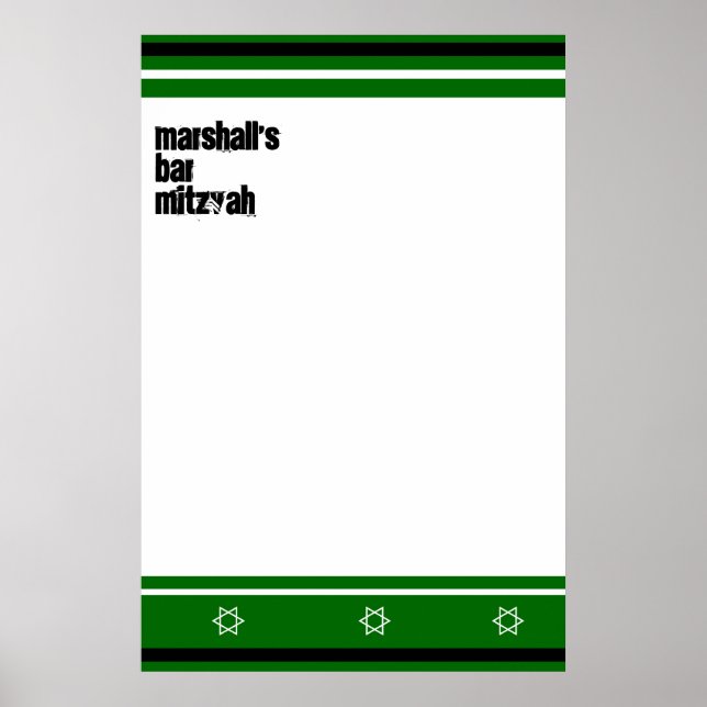 Marshall's bar mitzvah custom poster (Front)