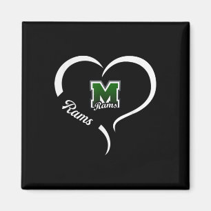 Marshfield Rams Logo Half Heart Slogan Hs Magnet
