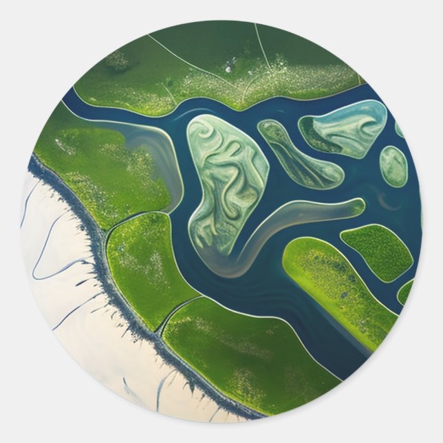 Marshland Elegance Classic Round Sticker (Front)