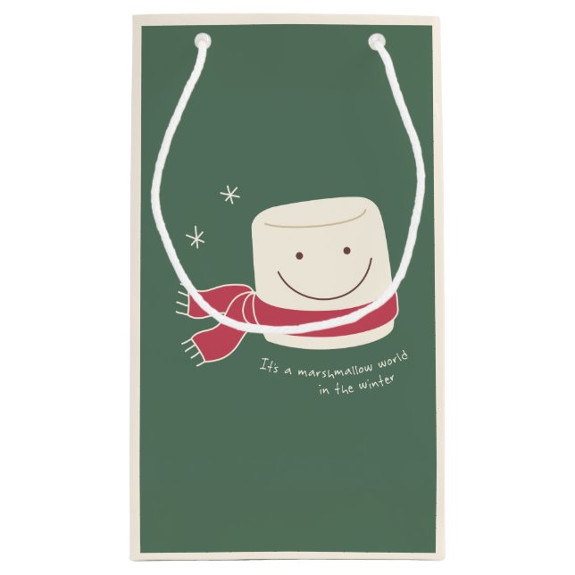 Marshmallow and Hot Chocolate Christmas Gift Bag (Back)