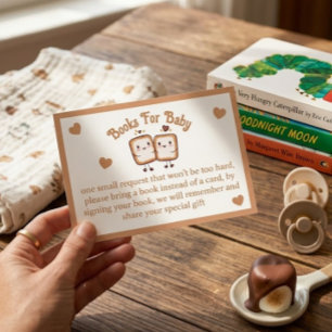 Marshmallow Baby Shower Books For Baby Enclosure Card