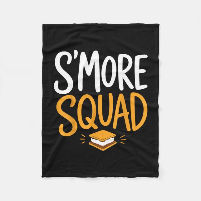 Marshmallow campfire camping s'mores  fleece blanket (Front)