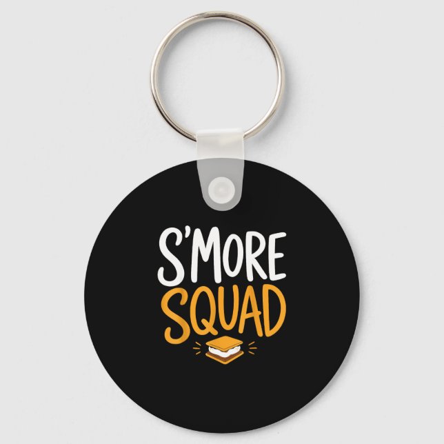 Marshmallow campfire camping s'mores  key ring (Front)
