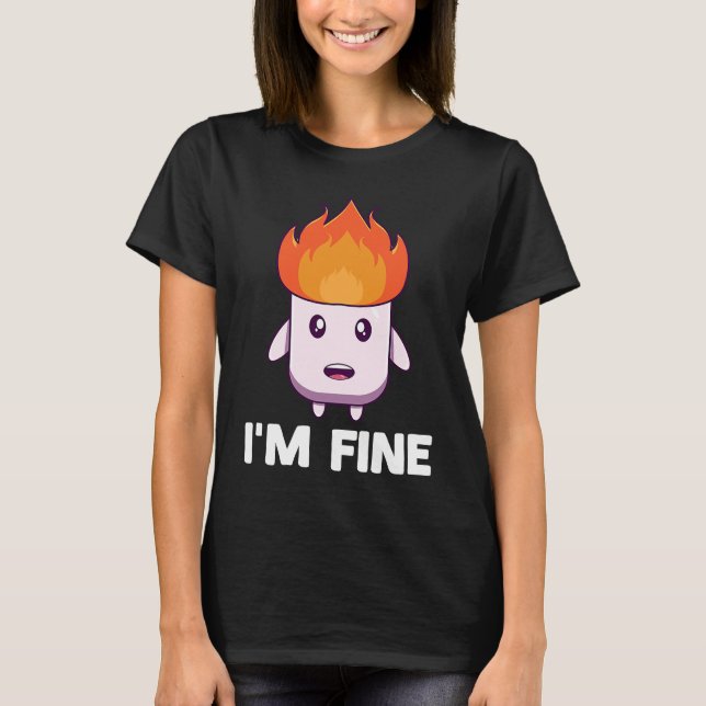 Marshmallow Campfire Roasting Chocolate Smore Camp T-Shirt (Front)