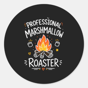 Marshmallow campfire s'mores classic round sticker