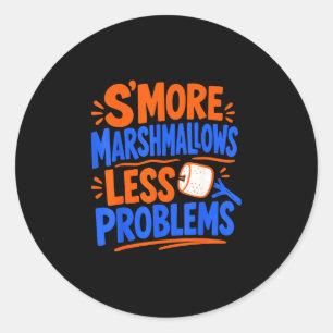 Marshmallow campfire s'mores classic round sticker