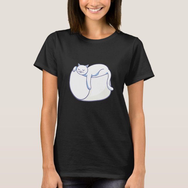 Marshmallow Cat Roaster Smore Camping Smore Statio T-Shirt (Front)