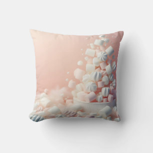 marshmallow delicious with pink background  cushion