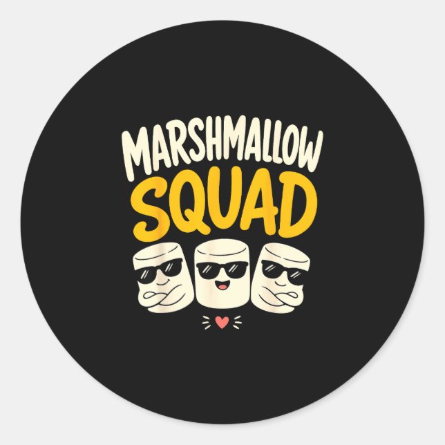 Marshmallow family campfire s'mores  classic round sticker (Front)
