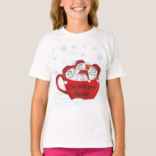 Marshmallow Family With Personalised Names T-Shirt