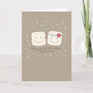 Marshmallow Friends and Chocolate Greeting Card