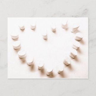 Marshmallow heart postcard
