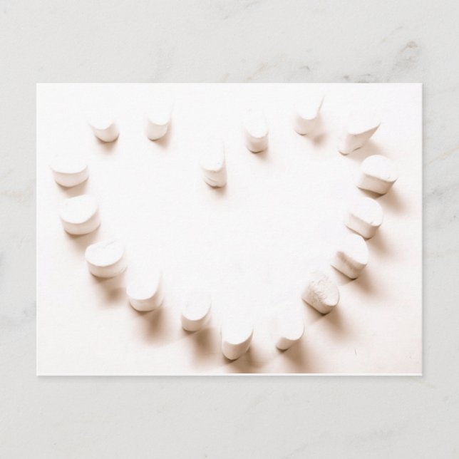 Marshmallow heart postcard (Front)