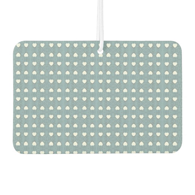 Marshmallow Hearts Car Air Freshener (Front)