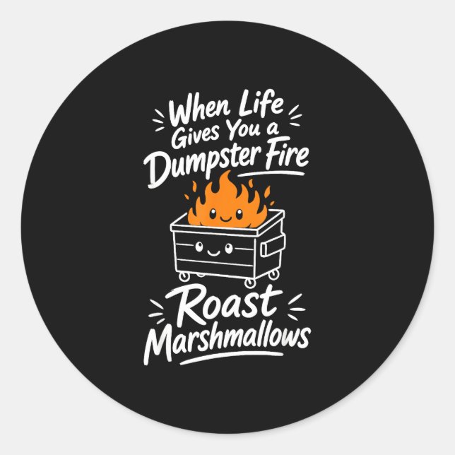 Marshmallow humour  classic round sticker (Front)