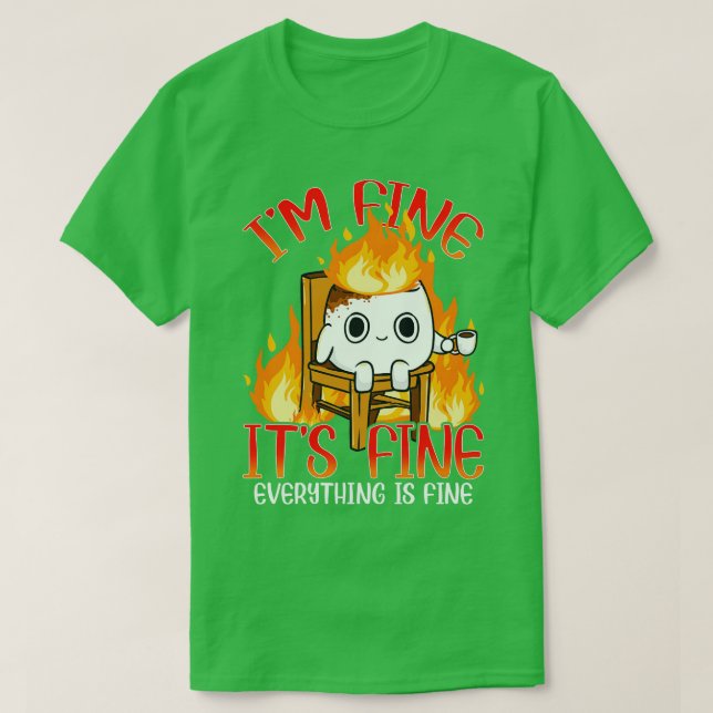 Marshmallow Im Fine Meme Outr Men Kids Women Campi T-Shirt (Design Front)