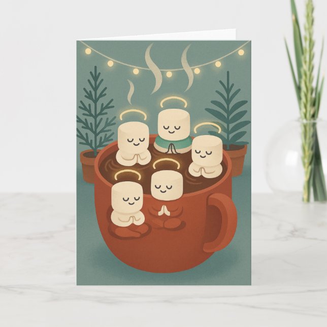 Marshmallow Meditation Holiday Card (Front)