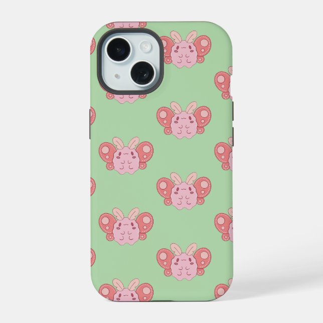 Marshmallow Moth iPhone 15 Case (Back)