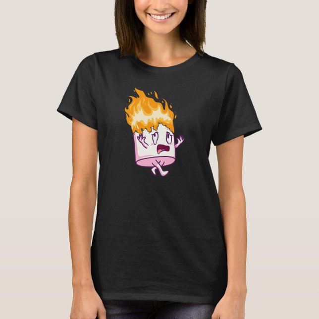 Marshmallow On Fire S'mores Camping Campfire Smore T-Shirt (Front)