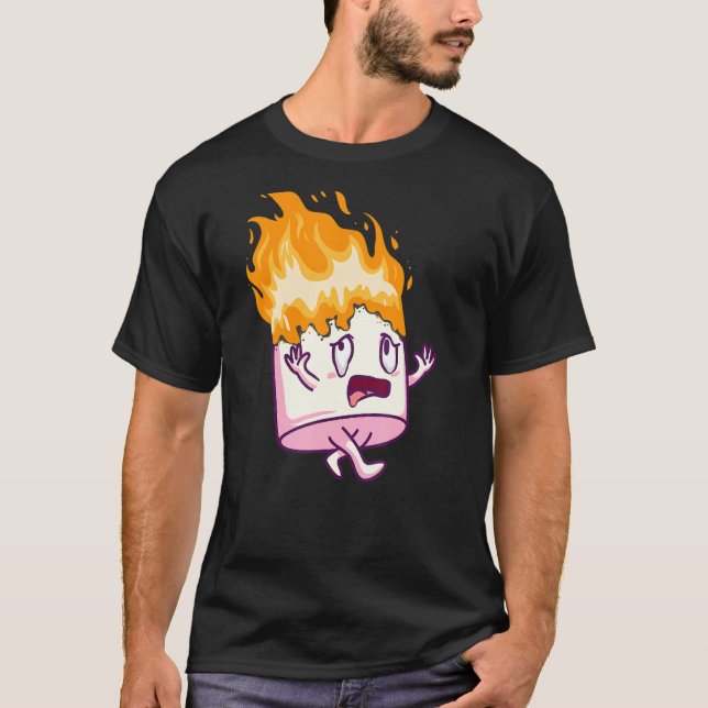 Marshmallow On Fire S'mores Camping Campfire Smore T-Shirt (Front)